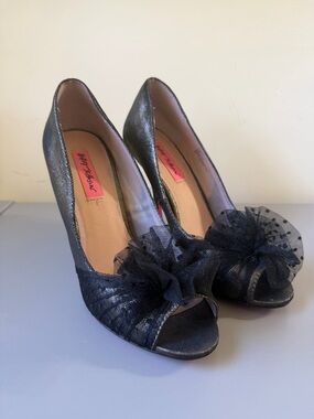 Betsey Johnson Bonnie Peep-Toe Pumps with Tulle Flower